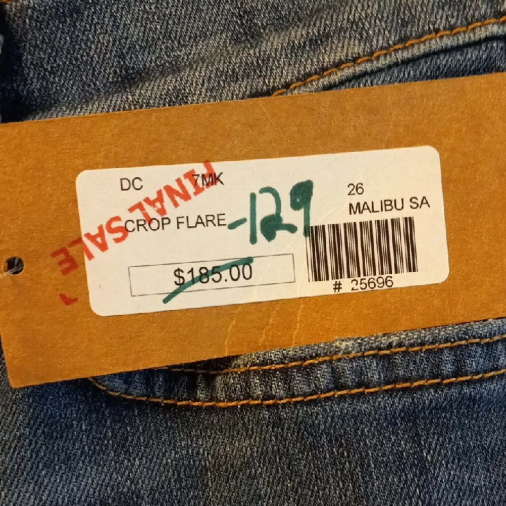 7 For All Mankind Cropped Blue Jeans Size 26 Waist - Picture 4 of 7